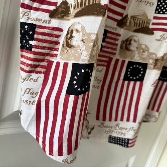 Cotton Traders American Flag Patriotic Button-Up Shirt Shirt USA Men's Size XL - Picture 14 of 16